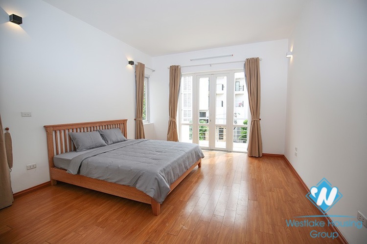 Gorgeous house with front yard and top terrace and lake view for rent in Tay Ho, Hanoi